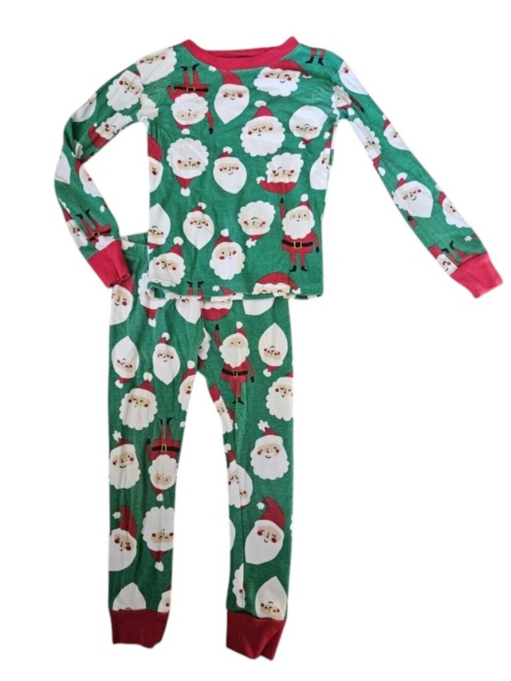 CARTERS Green Santa Claus Long Sleeve Cotton Pajamas Size 4T